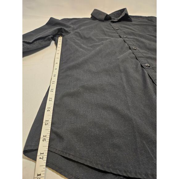 H&M Mens Size “M” Black Slim Fit Button Front Collared Dress Shirt Easy Iron - Picture 9 of 12
